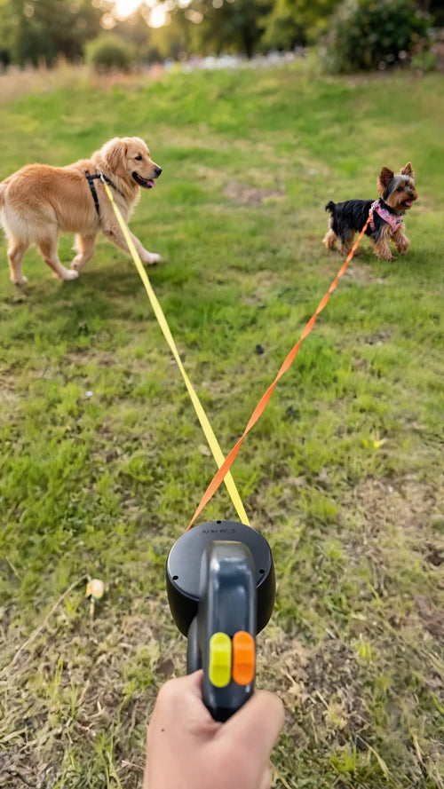 Correa extensible para perros con doble enganche