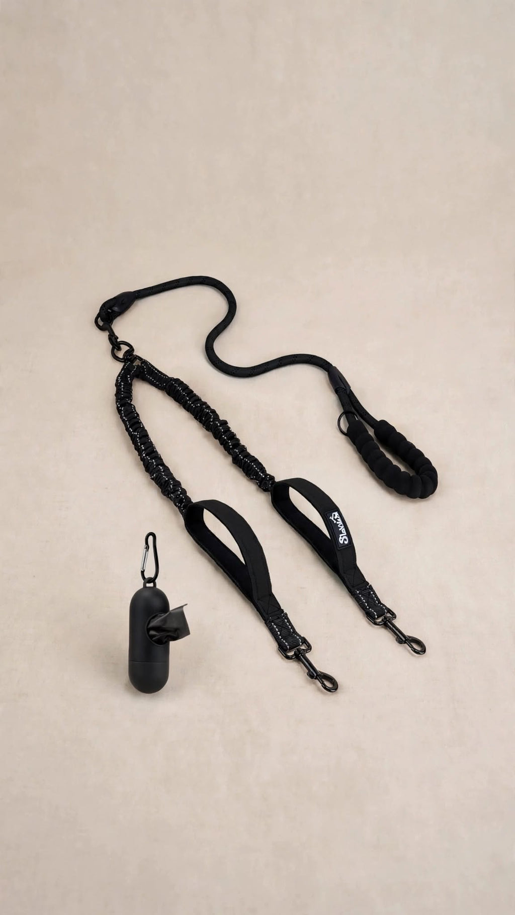 Double Dog Leash with Reflective Anti-Tangle Strap